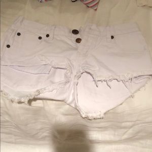 White Jean Shorts